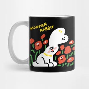 Monster Rabbit and Smile Flowers Mug